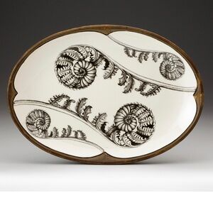 Laura Zindel Oval Platter Coiled Wood Fern